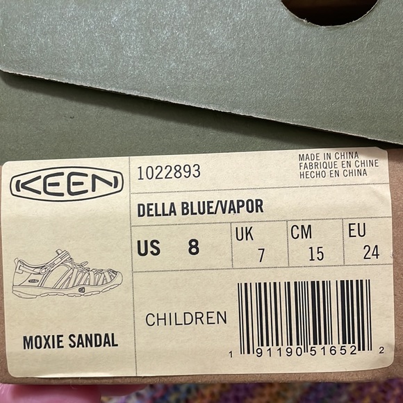 KEEN NWT toddler girl size 8 blue shimmer Moxie sandals with velcro strap. - Picture 9 of 9
